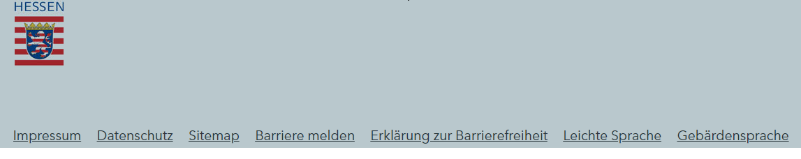 Verschiedene Links im Footer-Bereich